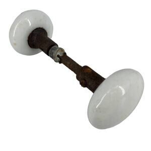 Vintage White Milk Glass Door Knob Set Old Antique Replacement Salvage